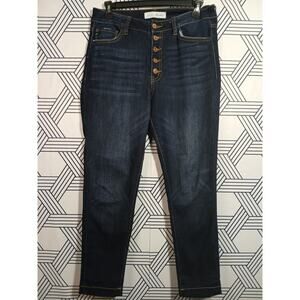 Curvy Kancan Estillo Jeans – Button Fly Dark Wash